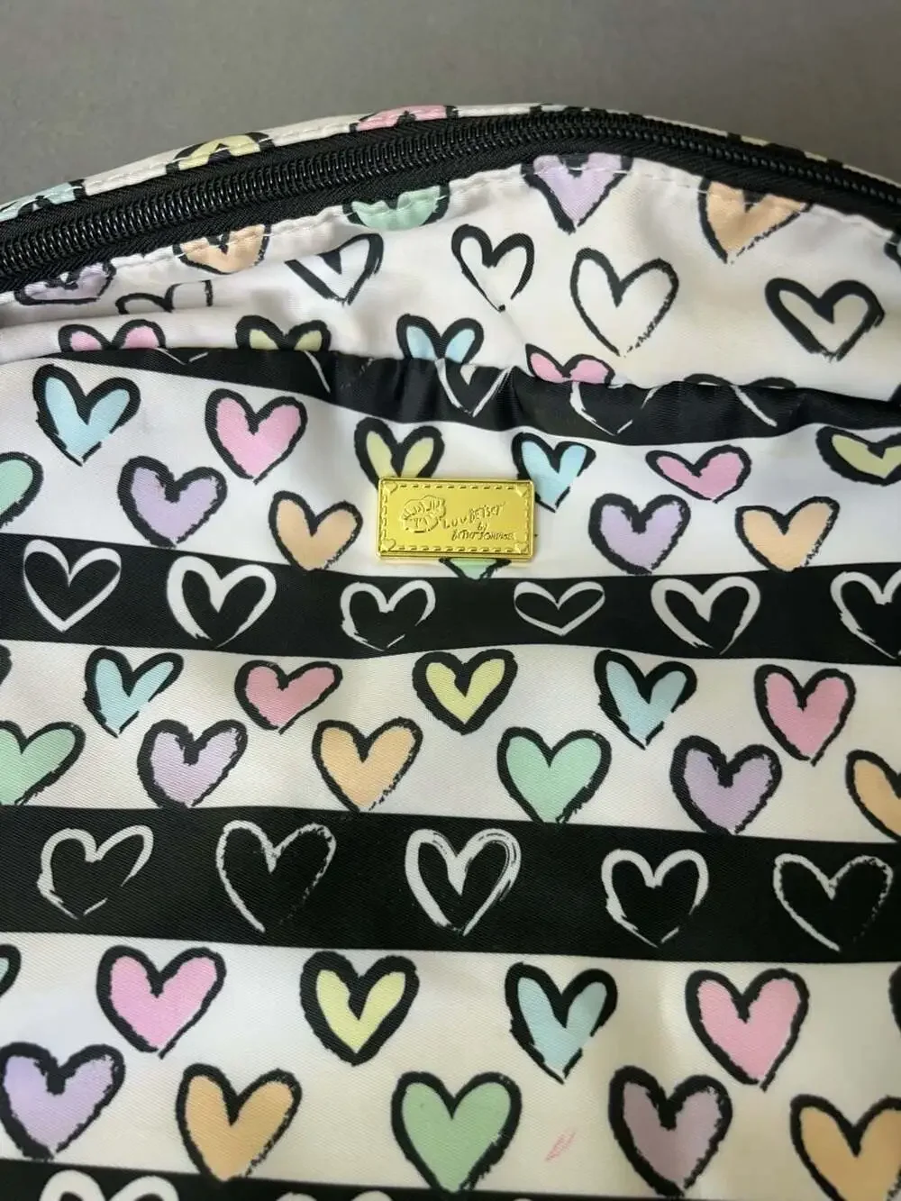Luv Betsey by Betsey Johnson Pastel Hearts Pattern Backpack
